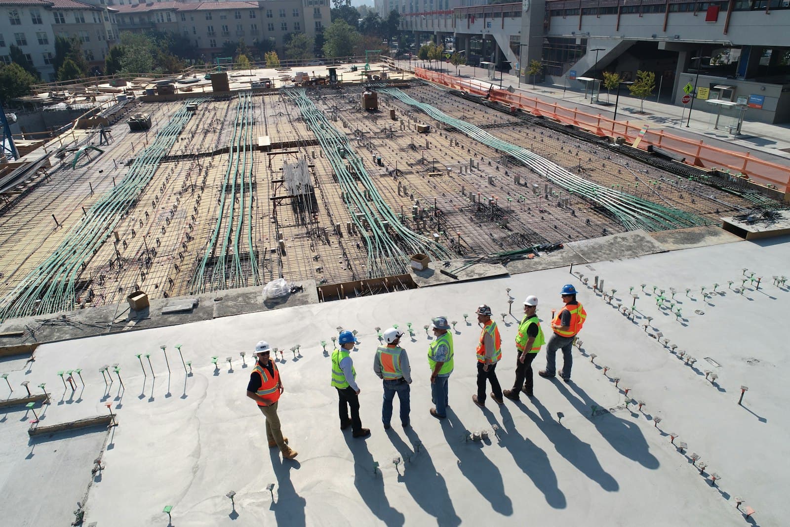 Engineers reviewing a large civil construction site