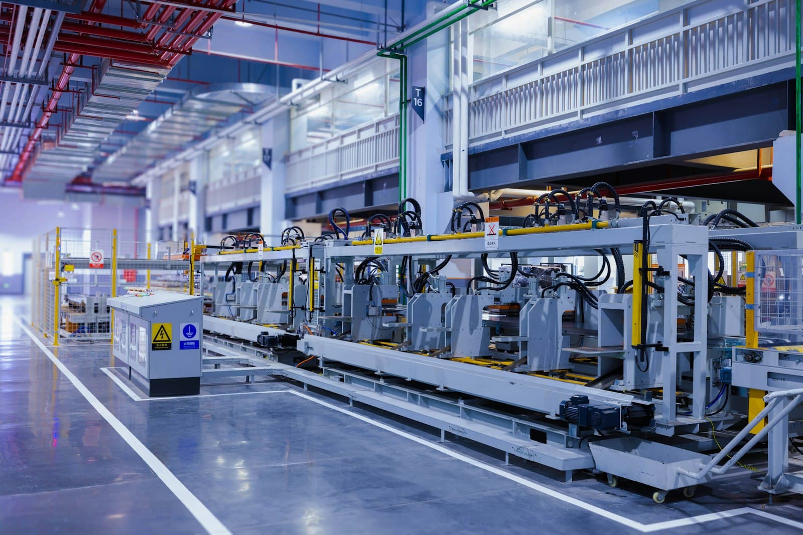 Automated production line inside a modern factory