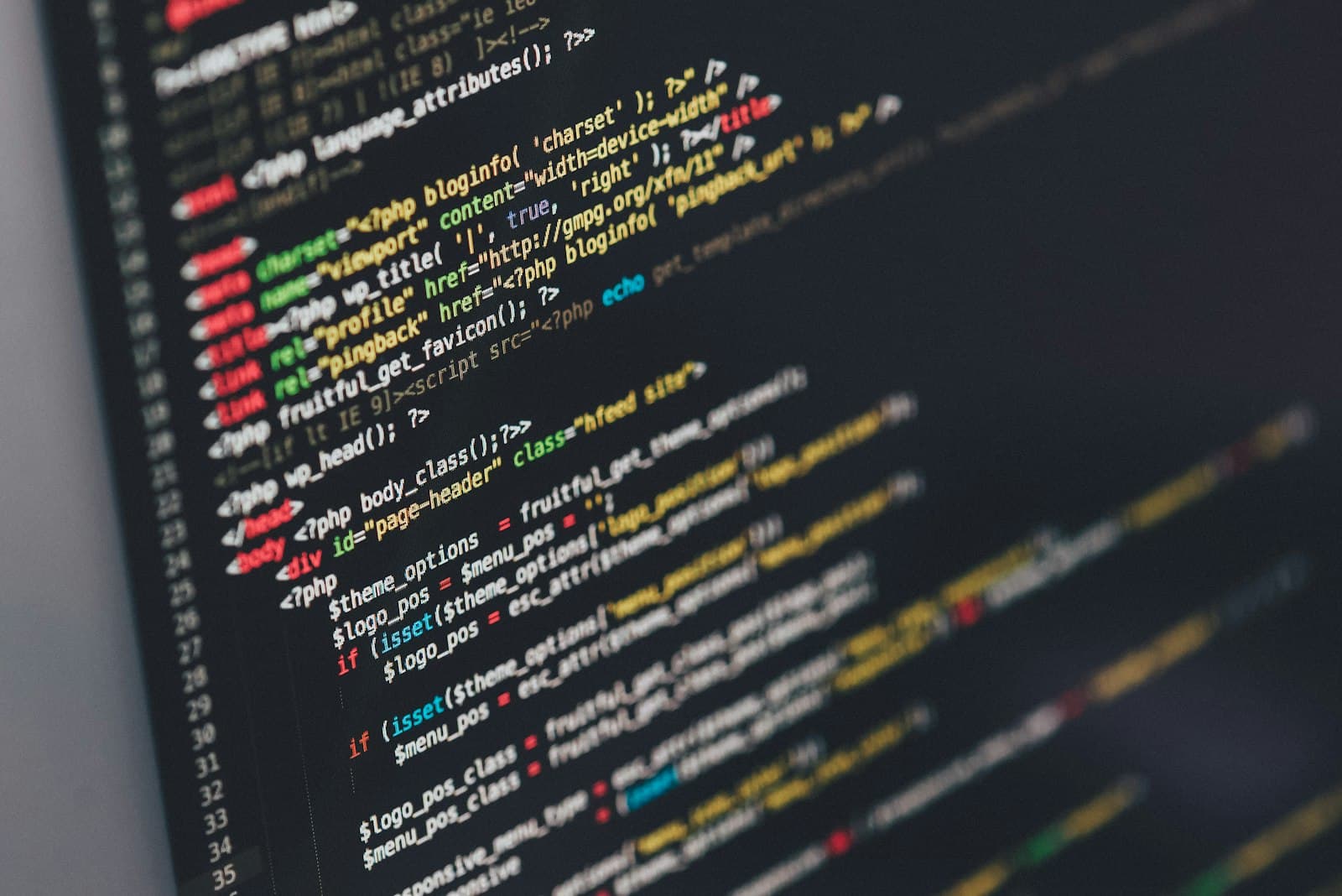 Application source code on a developer's screen